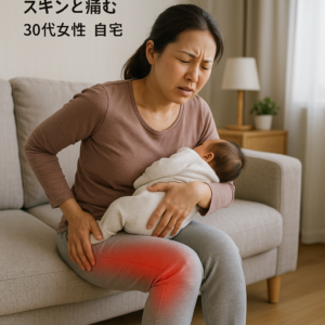 産後二ヶ月左側のお尻から膝裏あたりまでがズキンと痛む(30代女性)